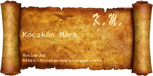 Koczkás Márk névjegykártya